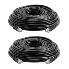 2x 100FT CAT5e Cable Ethernet Lan Network CAT5 RJ45 Patch Cord Internet Black
