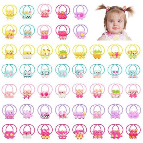 100 PCS Hair Ties Colorful Ponytail Holders Toddler Kids Girls Accessories - Picture 2 of 7