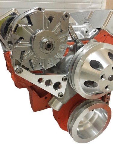 Small Block Chevy New Aluminum Alternator bracket Long Water Pump SBC LWP 350 - Imagen 3 de 5