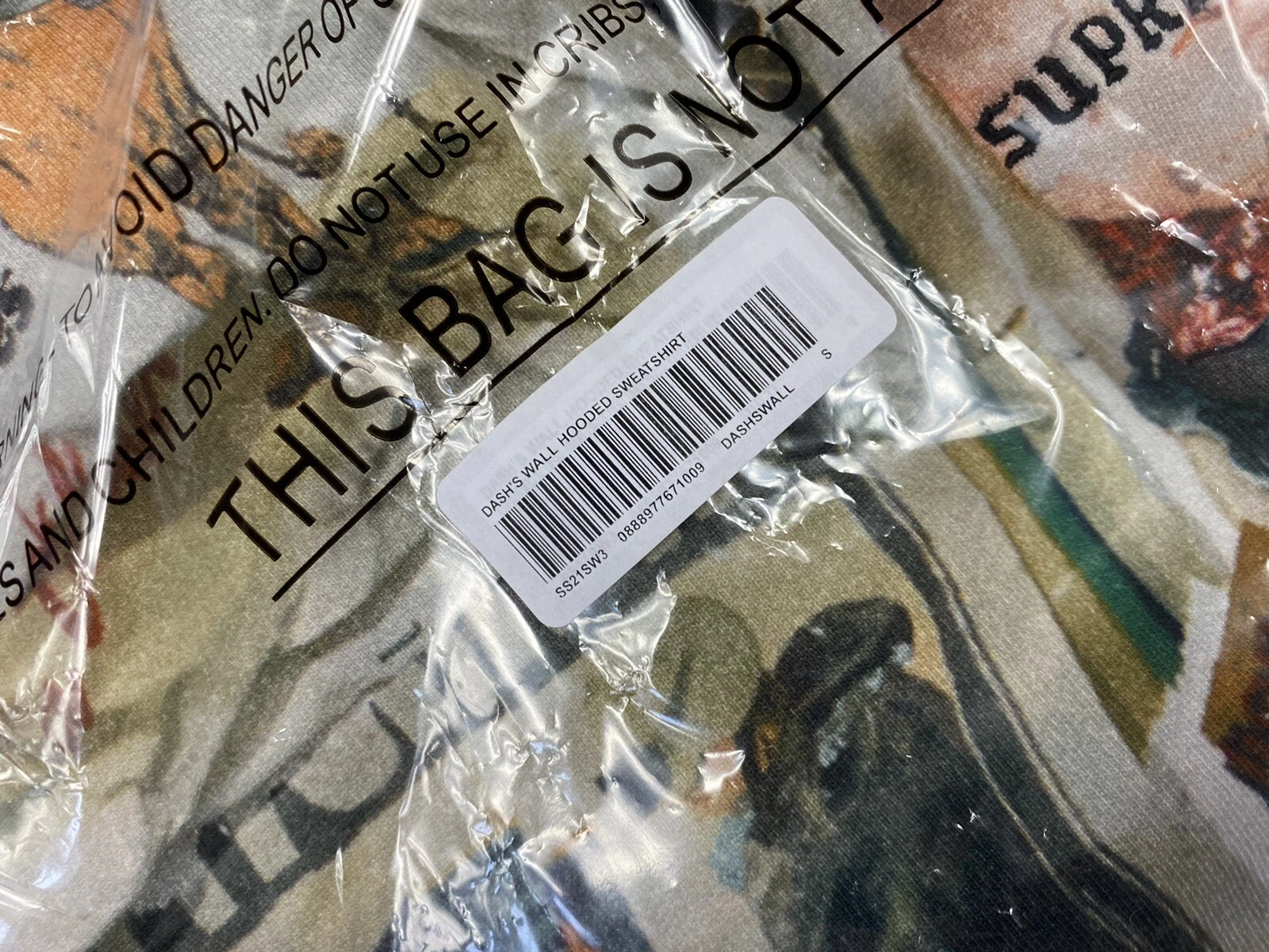 FELPA CON CAPPUCCIO SUPREME DASH'S WALL TAGLIA SMALL SUPREME HOODIE NUOVA CON ETICHETTE