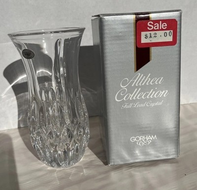 Vintage NIB Full Lead Crystal Vase 5.5  Althea Item C177 Made In Germany 1980s