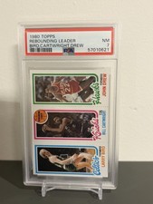 1980 Topps Rebounding Leader (Bird/Cartwright/Drew) PSA 7