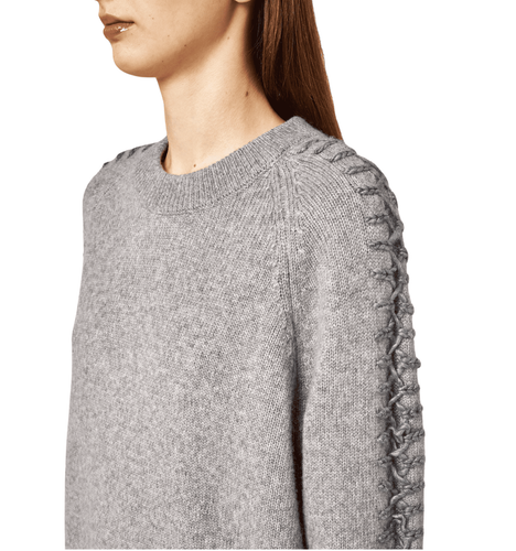 ALPHA donna maglia girocollo fantasia ricamo grigio AD-4260C 2131 - Picture 5 of 5
