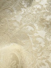 IVORY Damask Floral Upholstery Drapery Brocade Fabric 110 in. Sold By The Yard