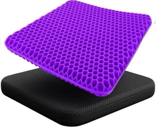 EcoNour Gel Seat Cushion for Long Sitting (Large & Thick) - Pressure Relief 