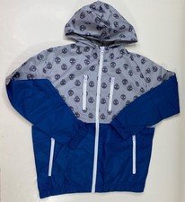 Bocini Kids Skull Print Hooded Windbreaker Jacket Blue/Gray Size XL