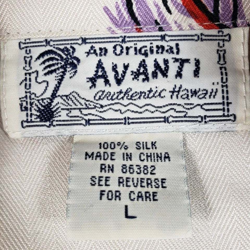 NUEVO SIN ETIQUETAS Vintage Hombres Talla GRANDE Hawaiana Aloha Seda AVANTI Palmera CAMISA AOP Foto 4 de 4