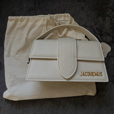 Jacquemus Beige Top Handle Bag w/ Detachable Strap, Gold Hardware, Dust Bag