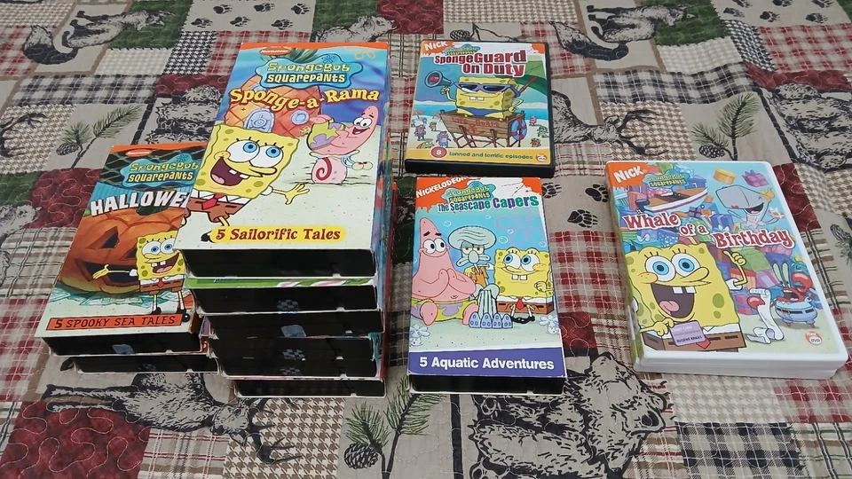 Vintage 2000s Spongebob Squarepants Video Lot - VHS and DVD - Image 2 of 4