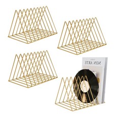 4 Pack Record Magazine Holder Triangle File Organizer 9 Slot Vinyl Display St...