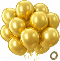 Qifu Luftballons Metallic Gold - 100 StüCk Metallic Goldene Luftballons, Latex H