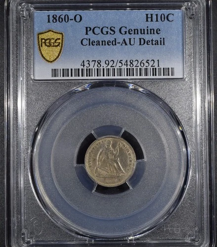 1860-O Liberty Seated Half Dime *Cleaned* "PCGS Genuine AU"
