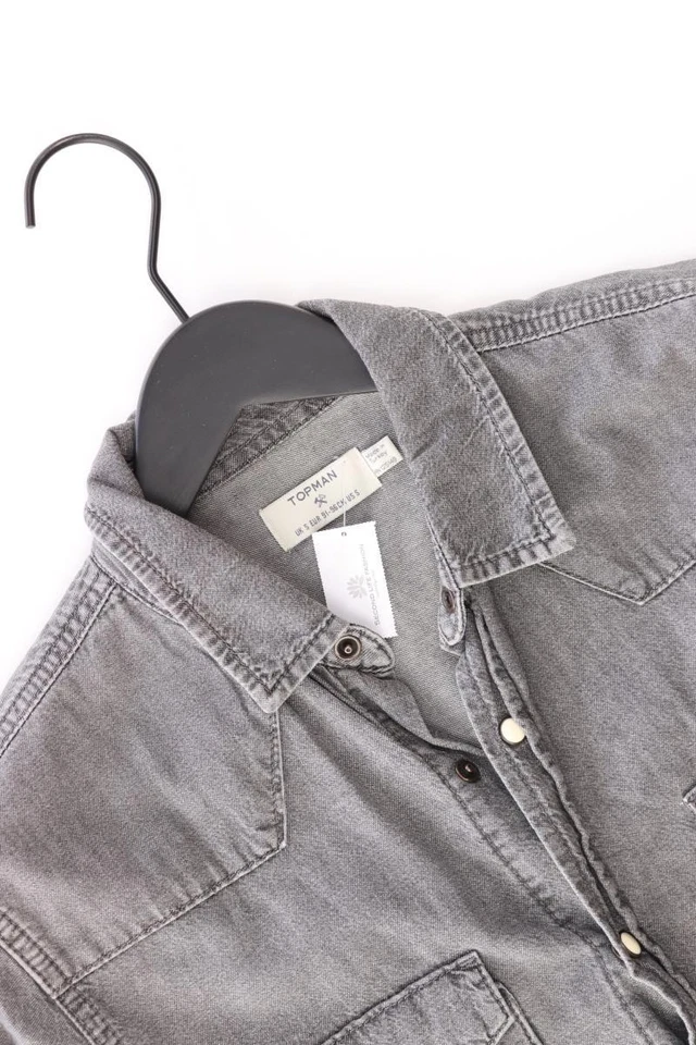 ⭐ Topman camicetta per uomo taglia 46, S grigio di cotone ⭐ - Immagine 3 di 4