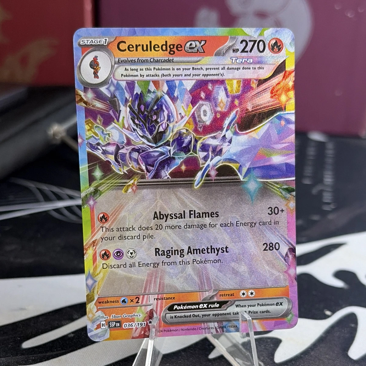 036 191 pokemon card Ceruledge Ex 036/191 Sv08: Surging Sparks for sale 30 Retreat Cost Surging Sparks Pokemon Card: Ceruledge