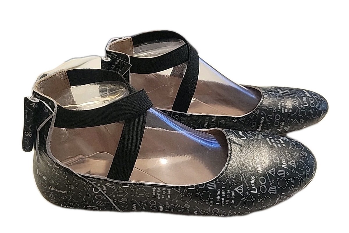Monkey Feet Black Harry Potter Pattern Ballet Flats Shoes Size 39