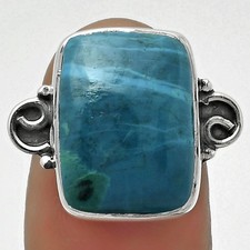 Natural Azurite Chrysocolla 925 Sterling Silver Ring s.7 Jewelry R-1218