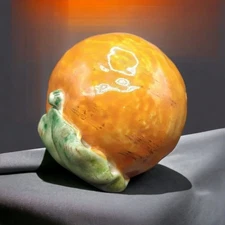 Vintage Decorative Ceramic Faux Orange Realistic Fruit Figurine 3” Unmarked