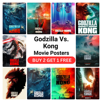 Godzilla Vs. Kong (2021) Filmposter - A1, A2, A3, A4 - Premium Kunstdruck