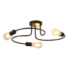 Ceiling Light Industrial Black Twist Modern 3 Way  Flush Mount Lighting HAUSPRO