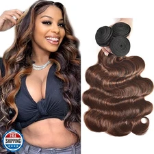P4/30 Highlight Brown Bundles Body Wave Bundles Human Hair 16 18 20 Inch Unpr
