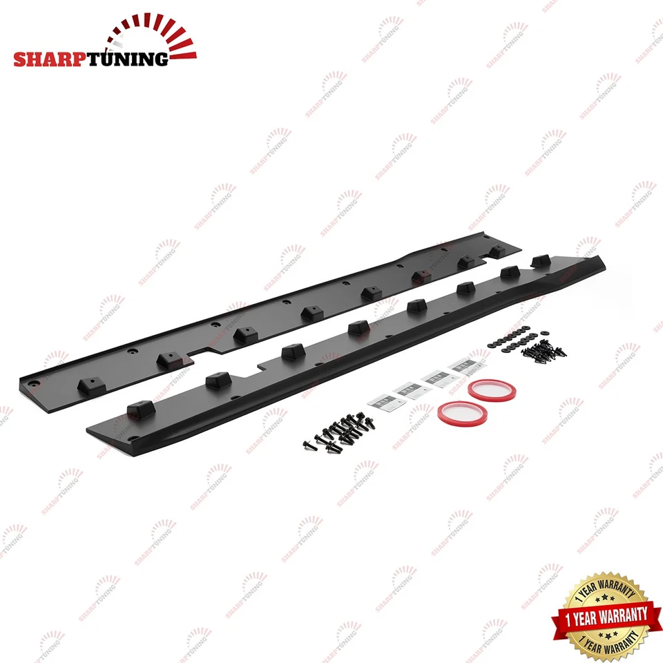 For 2024-2025 Ford Mustang Matte Black Side Skirts Foto 2 de 4