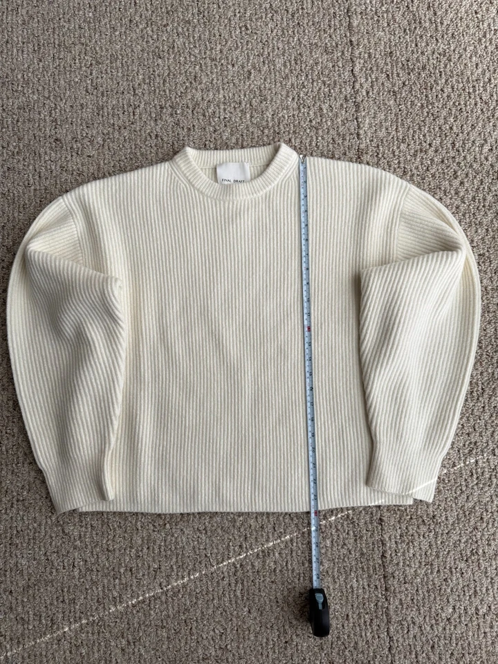 Men's Final Draft Off-White 301 Knit Sweater Size XS - Image 2 of 4