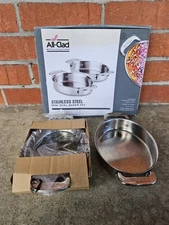 All-Clad 7" Mini Oval Baker – Stainless Steel 2-Piece Gourmet Set #59900