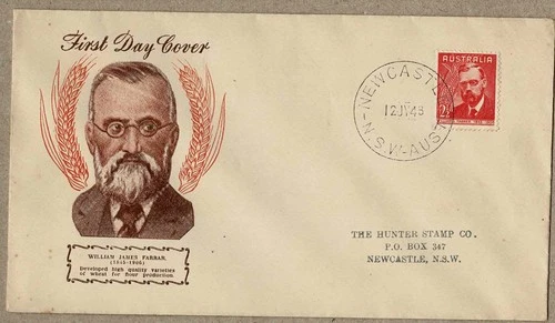 Australia 1948 Hunter Stamp Co. Farrer FDC Cover