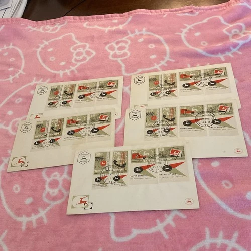 Israel-(-1959-)-SC.# 150-153-POSTAL ACTIVITIES IN ISRAEL-lot of 5-FDC’s-#8