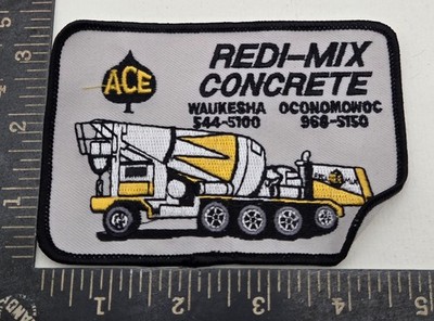 Vintage ACE Redi Mix Concrete Patch Waukesha WI Cement Truck Sew On