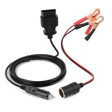 OBD2 Car Memory Saver ECU Power Cable with Alligator Clips 12V Socket