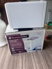 Vintage Toastmaster NOS NEW Wide Slot 2 Slice Toaster 348101A Open Box 1990’s