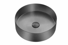 Zeek 14” Gunmetal Black Round Vessel Bathroom Sink Stainless Steel PVD Nano Tech