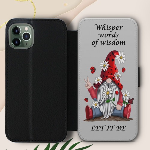 GNOME GONK DAISY SPRING GIFT FLIP WALLET PHONE CASE FOR IPHONE SAMSUNG PIXEL - Picture 2 of 8
