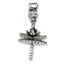 Dragonfly Dangle Kids Bead .925 Sterling Silver Antique Finish Reflection Beads