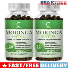 2*120pcs Moringa Oleifera Leaf Capsules Organic Extract 1,00mg Strength Antioxid