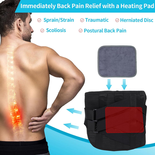 Heated Back Braces, Breathable Back Support Belt with Heating Operated by Rechar - Picture 3 of 12