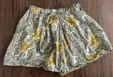 J.W. Anderson x Uniqlo Cotton Canvas Yellow Floral Tuck Shorts Paper Bag Pleated