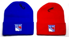 2 FOR 10.95! New York Rangers flat appliques on 2 beanie  cap hat. See details