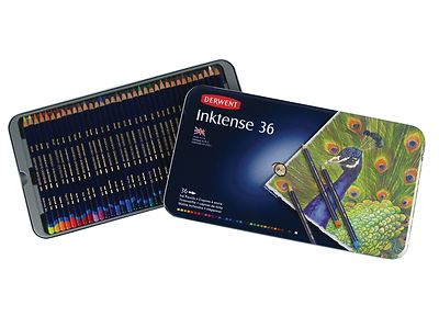 Derwent Inktense 36 Blech Set verschiedene Künstler Farbe wasserlösliche Tintenstifte