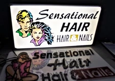 SIGNTRONIX SENSATIONAL HAIR & NAILS Light up Fluorescent Sign for BEAUTY SALON