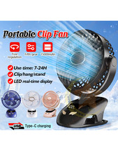 15000mAh Portable USB Rechargeable Clip Fan  Table Fan (black edition)