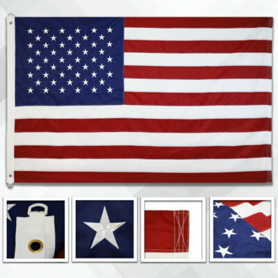 Embroidered American Flag 6x10ft Large Embroidered USA Flag 6' x 10' 200D