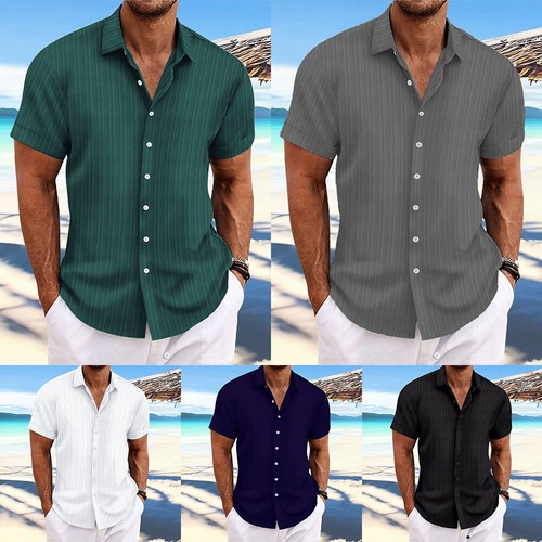 Chemise Homme Southpole 4XL - Lin/coton Vert/jaune - Manches Courtes - Occasion Très Bon état
