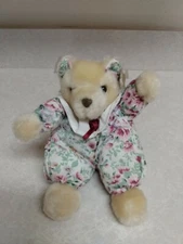 Fiesta Toy Plush Bear With Floral Outfit 8" Stuffed Animal With Tag ~ Cute!