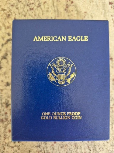 1986-W 1oz GOLD USA $50 PROOF AMERICAN EAGLE COIN BOX & COA First Year of Issue!