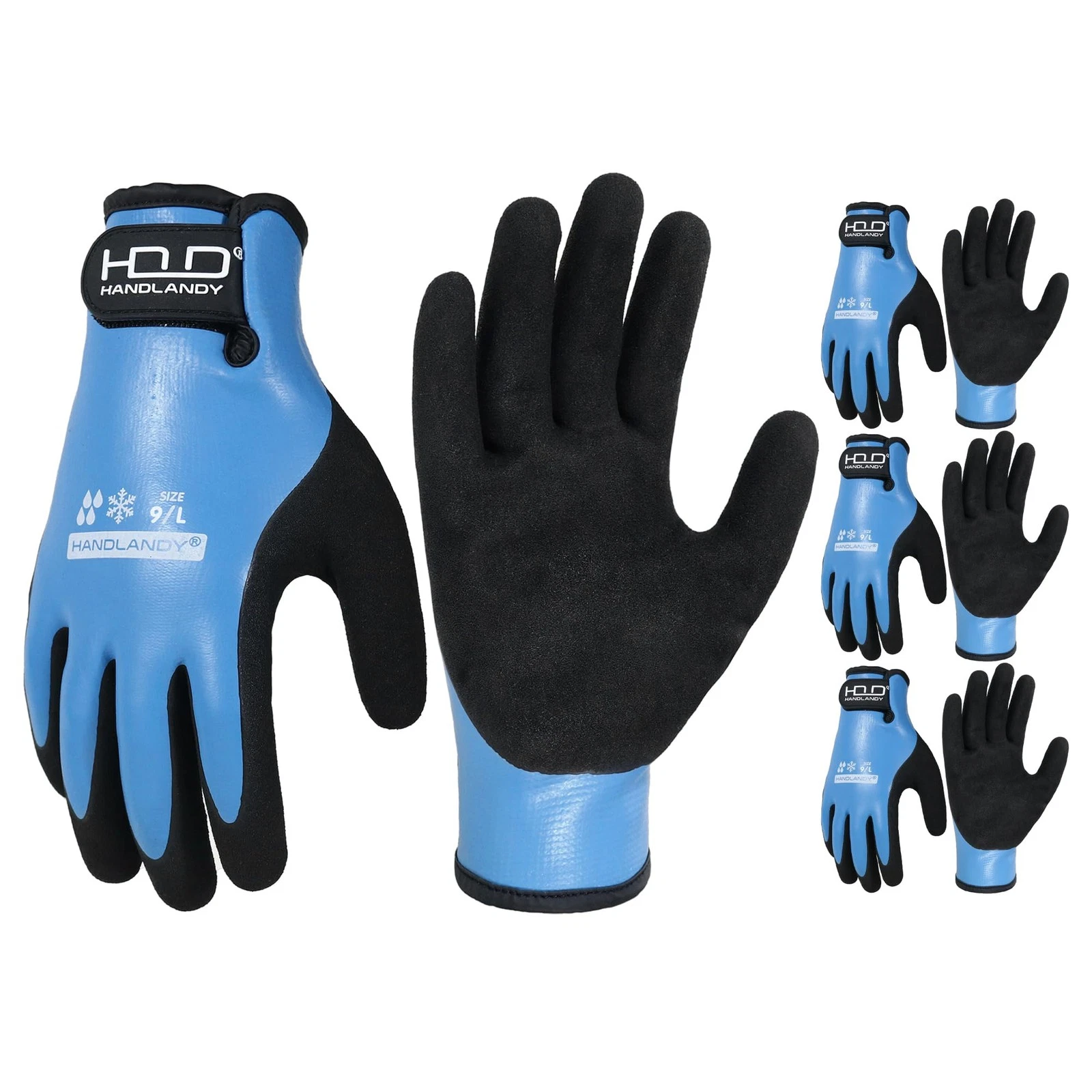 3 Pairs Waterproof Work Gloves for Cold Weather, Insulated Winter Freezer Wor...