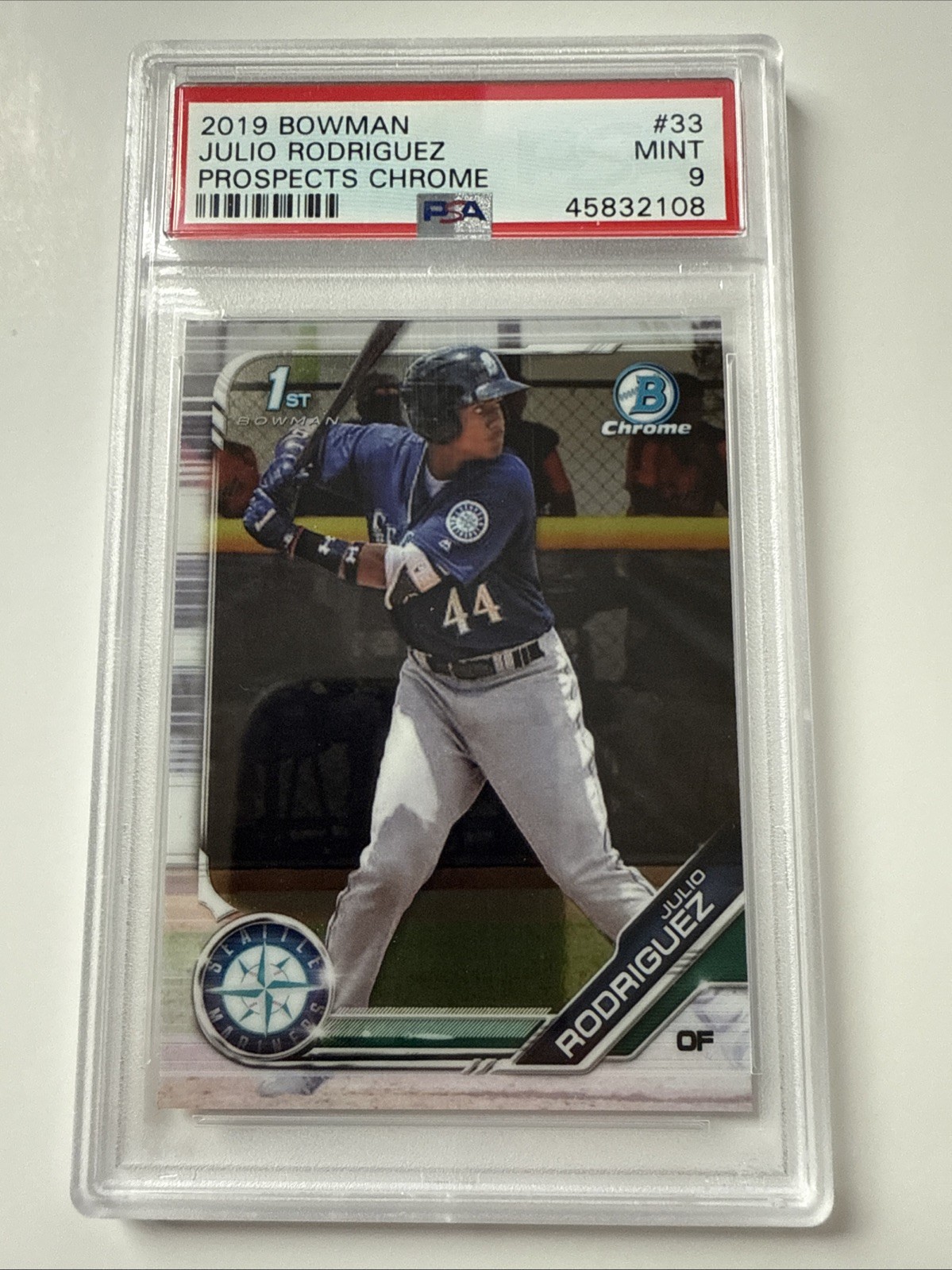 2019 Bowman Chrome Prospects Julio Rodriguez #BCP-33 RC PSA 9 Seattle Mariners