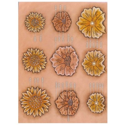 Flowers #1 Easy Trace Reusable Leather Tooling Pattern MakerAid  78904-19