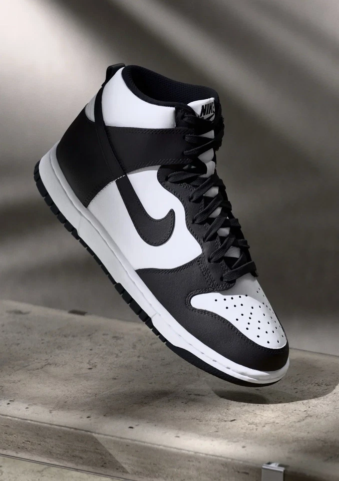 Nike Dunk High baskets homme noir/blanc EU 43 montantes à lacets - Photo 3/3